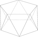 Illustration of a pentagonal antiprism. An antiprism is formed by having two parallel congruent bases connected by an alternating band of triangles. The bases in this illustration are pentagons.