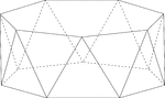 Illustration of a heptagonal, or sometimes known as a septagonal antiprism. An antiprism is formed by having two parallel congruent bases connected by an alternating band of triangles. The bases in this illustration are heptagons/septagons.