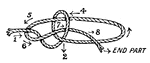 Common bowline. Note: the loop of a knot is called the "bright." The "standing part" of the rope is the part opposite the free end.