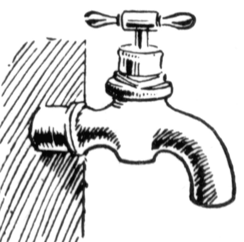 water tap clipart black and white