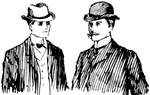 Two men with hats and coats.
