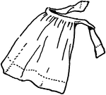 An apron that ties around the waist.