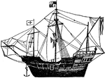 Columbus' flag ship, the "Santa Maria."