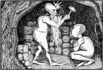 An image of two dwarves from the Norse myth "The Gifts the Dwarfs Made."