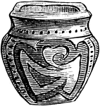 An earthen vase made by Native Americans.