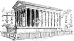 "Roman temple at Nimes, France." -Breasted, 1914