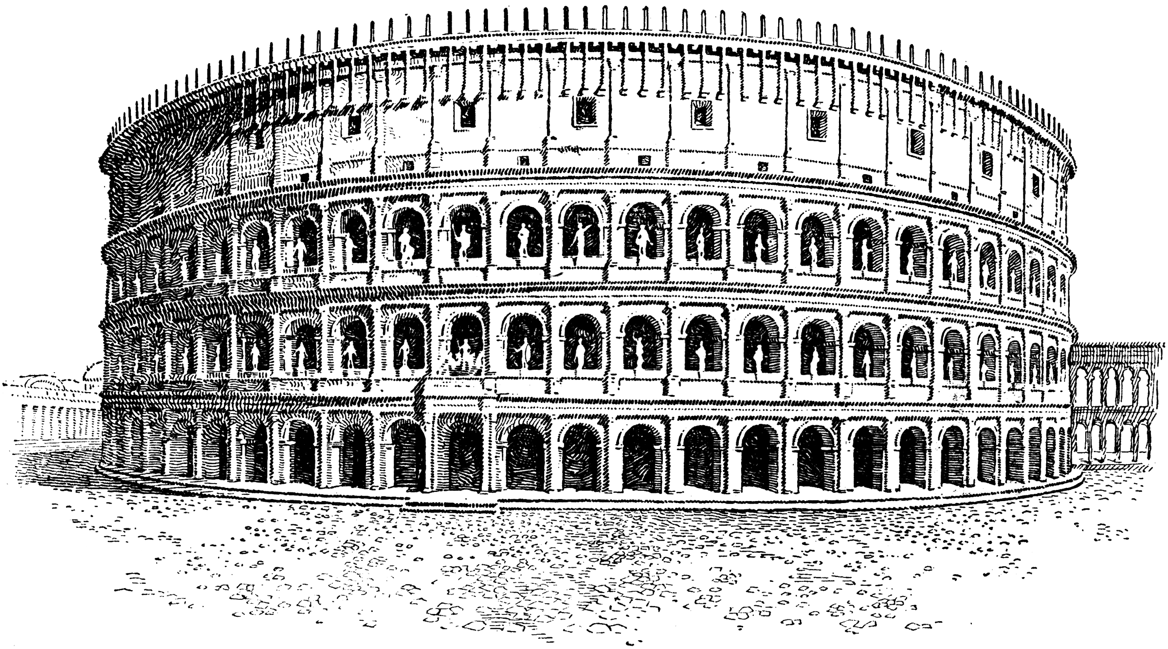 Амфитеатр Колизей в древнем Риме рисунок