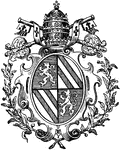The coat of arms of the papacy and Roman Catholic church.