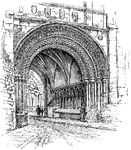 Norman gateway in Bristol, England, originally the entrance to a monastery.