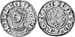 The obverse and reverse sides of a silver penny during the reign of William the Conqueror.