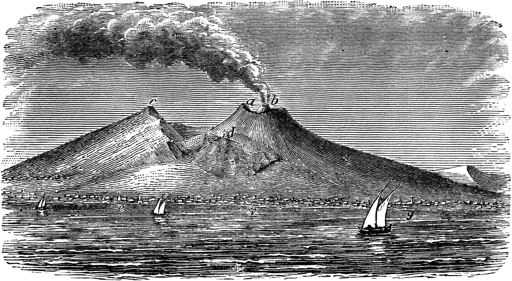 clipart volcano pompeii