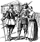 Puritan settlers in New England.
