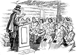 Roger Williams speaking to a church in New England.