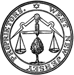 The seal of the western part of the New Jersey colony.