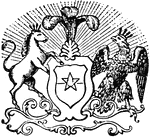 The coat of arms of Chile.
