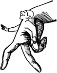 A hand making a man running. Could also be the motion for the first half of "Jack be nimble, Jack be quick."