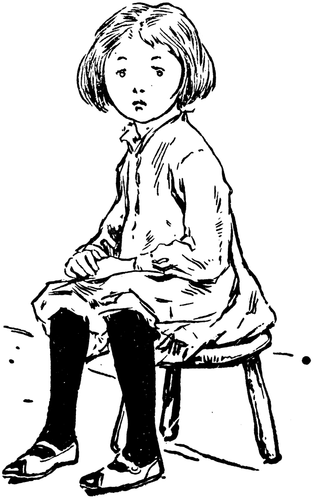 little girl sitting clip art