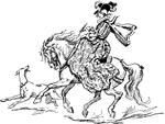 A lady riding a horse.