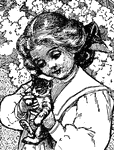 A girl holding a little kitten.