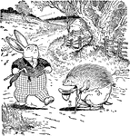 A hedgehog greets a snobby hare.