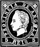 Angola Stamp (5 reis) from 1886