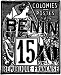 Benin Stamp (15 [40] C) from 1892