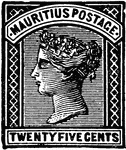 Mauritius Stamp (25 cents) from 1880