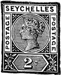 Seychelles Islands Stamp (2 cents) from 1890