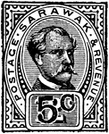 Sarawak Stamp (5 cents) from 1891