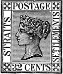 Straits Settlements Stamp (32 cents) from 1868