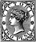 Victoria Stamp (2 pence) from 1870-1878