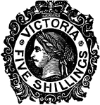 Victoria Stamp (5 shillings) from 1868-1878