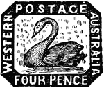 Western Australia Stamp (4 pence) from 1854