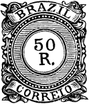 Brazil Stamp (50 R) from 1887-1888