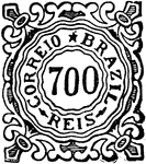 Brazil Stamp (700 reis) from 1887-1888