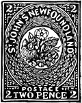 New Foundland Stamp (2 pence) from 1857