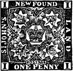 New Foundland Stamp (1 penny) from 1857