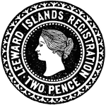 Leeward Islands Registration Envelope (2 pence) from 1891