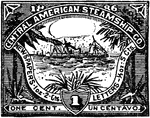 Central American Steamship Company Stamp (1 cent) from 1886