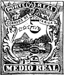 Costa Rica Stamp (1/2 real) from 1882