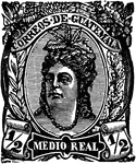 Guatemala Stamp (1/2 real) from 1878