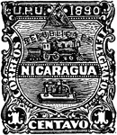 Nicaragua Stamp (1 centavo) from 1890