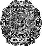 Nicaragua Envelope (5 centavos) from 1892