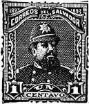 Salvador Stamp (1 centavo) from 1893