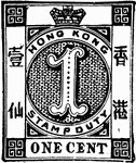 Hong Kong Stamp (1 cent) from 1885