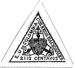Colombian Republic Stamp (2-1/2 centavos) from 1865