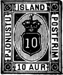 Iceland Official Stamp (2 aur.) from 1876