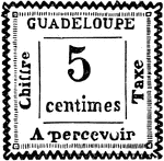 Guadeloupe Stamp (5 centimes) from 1884