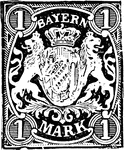 Bavaria Stamp (1 mark) from 1874-1876