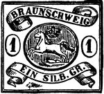 Brunswick Stamp (1 silver groschen) from 1852